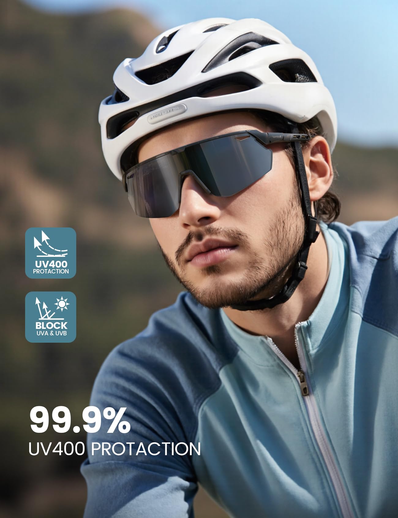 Lamicall Polarized Sports Sunglasses for Men Women, [24g Ultralight] [Adjustable Nose Pad] UV400 Protection Sun Glasses for Cycling Running Baseball Fishing Golf Beach Volleyball, Gifts for Mom Men