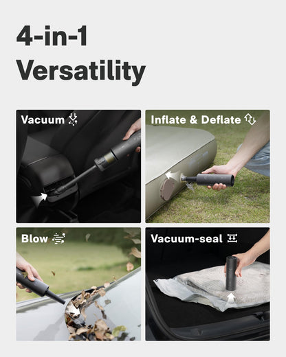 HOTO Handheld Car Vacuum Cleaner Cordless, 4-in-1 Portable Mini Vacuum with 20000Pa Strong Suction, Electric Compressed Air Duster Blower for Car, Desk, Computer, Keyboard, Home, Office Cleaning - Available at All In One Marketplace Canada