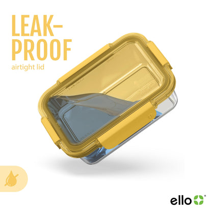 Ello Color Lock 3.4 Cup 10PC, 5 Pack Glass Meal Prep Sets Leak-Proof Glass Food Storage Containers with Airtight BPA-Free Plastic Lids, Dishwasher, Microwave, and Freezer Safe, Desert Festival 🍁 All In One Marketplace Canada Ello