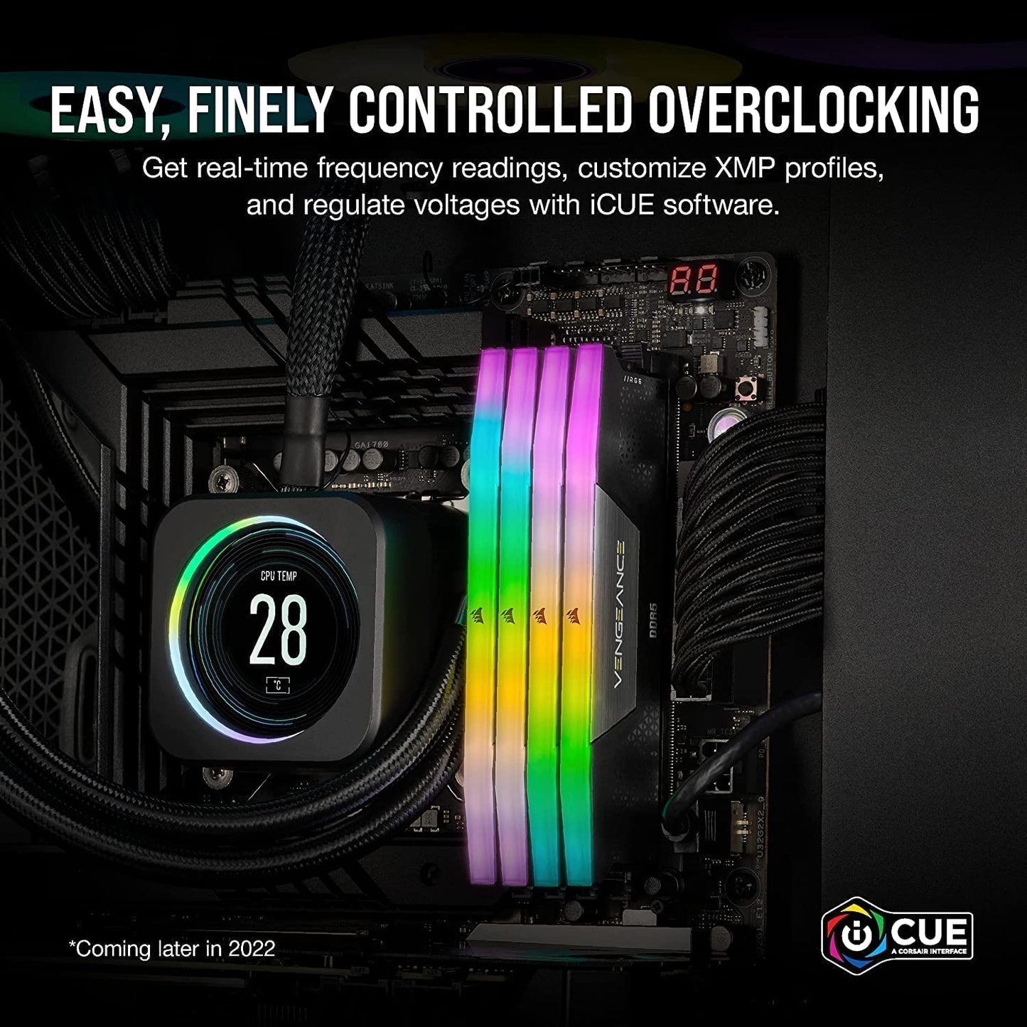 CORSAIR Vengeance RGB DDR5 RAM 32GB (2x16GB) Up to 6000MHz CL36-44-44-96 1.35V Intel XMP 3.0 Computer Memory – Black (CMH32GX5M2E6000C36) Corsair
