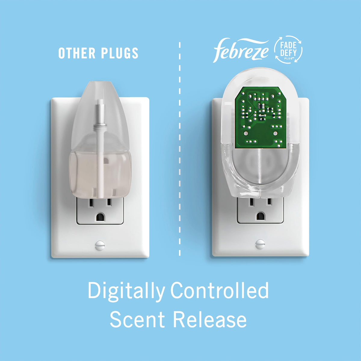 Febreze Plug In Air Freshener, Odor-Fighting Scented Oil Refill, Air Fresheners for Home and Bathroom and Kitchen, Long Lasting for Strong Odors, Baked Cinnamon Apples Scent, 4 Count