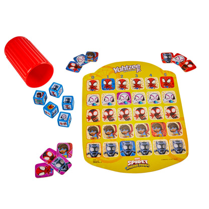 Hasbro Yahtzee Jr.: Marvel Spidey and His Amazing Friends Edition Board Game for Kids Ages 4 and Up, Counting and Matching Game for Preschoolers, English Hasbro Gaming