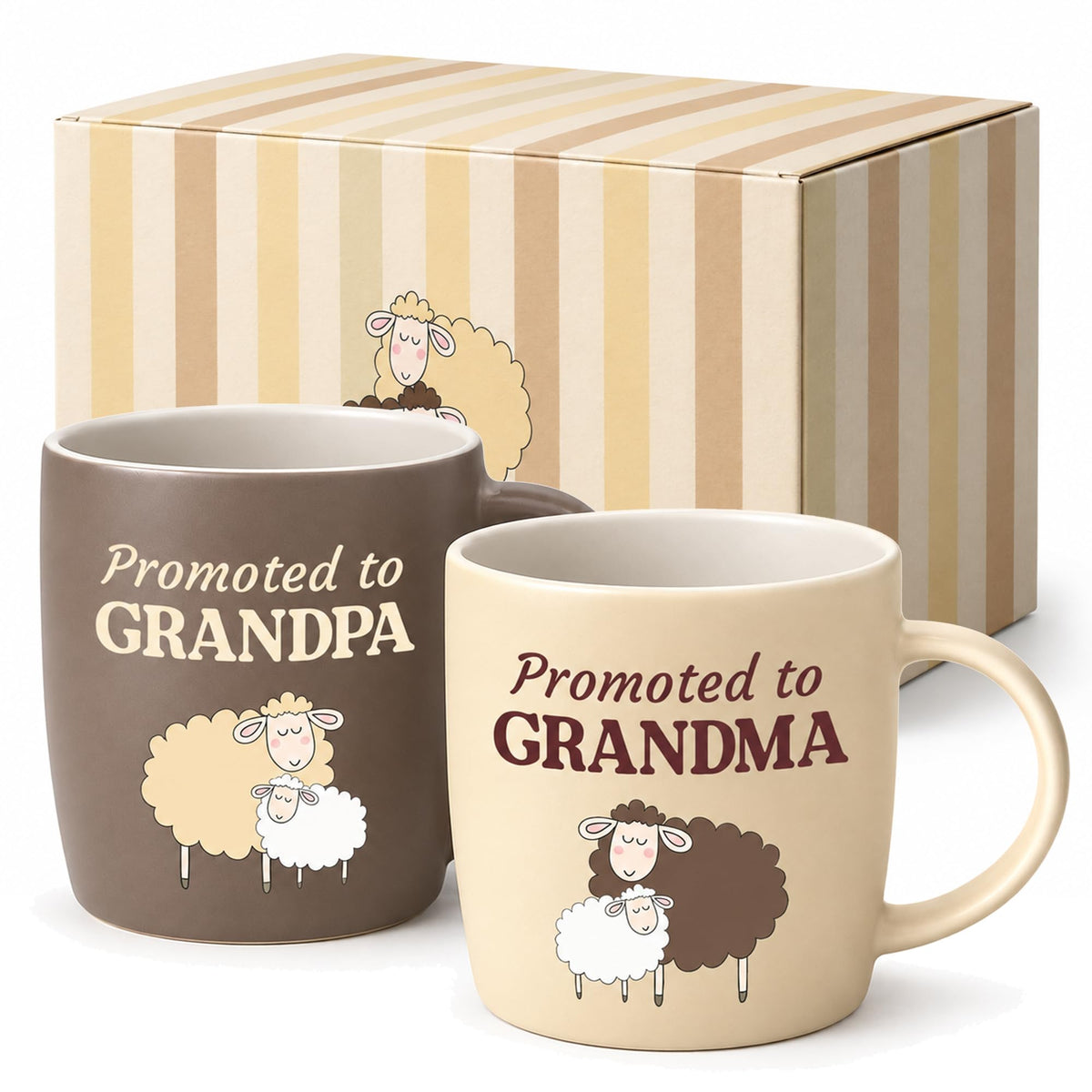 Triple Gifffted Promoted to Grandparents Coffee Mugs Gift Set,380ml Ceramic 🍁 All In One Marketplace Canada