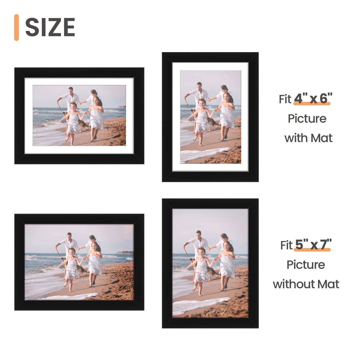 upsimples 5x7 Picture Frame Set of 10, Black 🍁 All In One Marketplace Canada