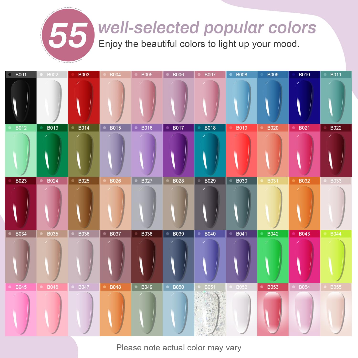 JODSONE 60 PCS Gel Nail Polish Kit with U V Light Base and Matte Glossy Top Coat Nail Gel Polish Soak off Manicure Accessory Tools Suitable for All Seasons - Available at All In One Marketplace Canada