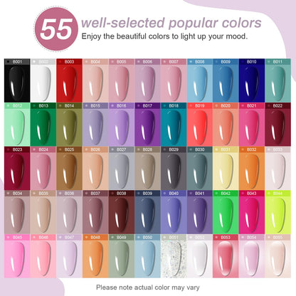 JODSONE 60 PCS Gel Nail Polish Kit with U V Light Base and Matte Glossy Top Coat Nail Gel Polish Soak off Manicure Accessory Tools Suitable for All Seasons - Available at All In One Marketplace Canada