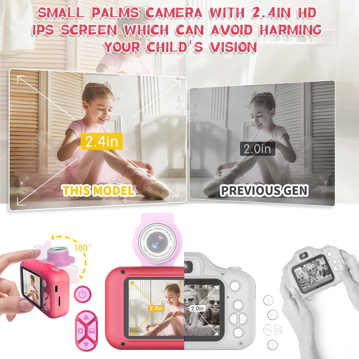 ARNSSIEN Kids Camera with Video,180°Flip Lens,2.4" Selfie Camera for Kids 🍁 All In One Marketplace Canada