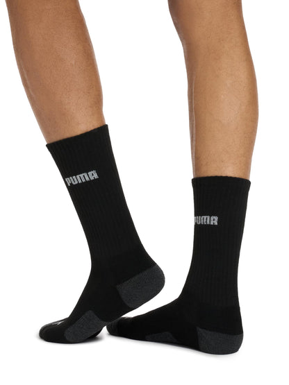 PUMA mens 6 Pack Crew Socks, Black/Grey Logo, 10-13 🍁 All In One Marketplace Canada