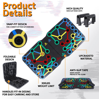 AERLANG Push Up Board-Large PushUps Portable Multi-Function Foldable Push Up Bar, Easy to Use Push up Handle Push Up Strength Training Push Up Stands Home Workout Equipment - Available at All In One Marketplace Canada