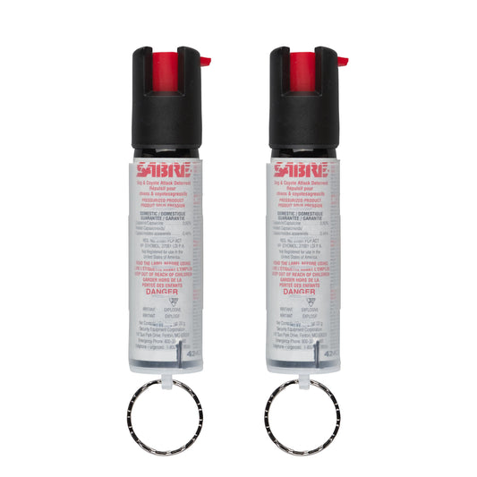 Sabre Protector 22-Gram Dog Spray with Key Ring, 14 Second Total Spray Time, 3.5-Meter Range, Humane Dog Attack Deterrent, Maximum Strength Allowed by Health Canada