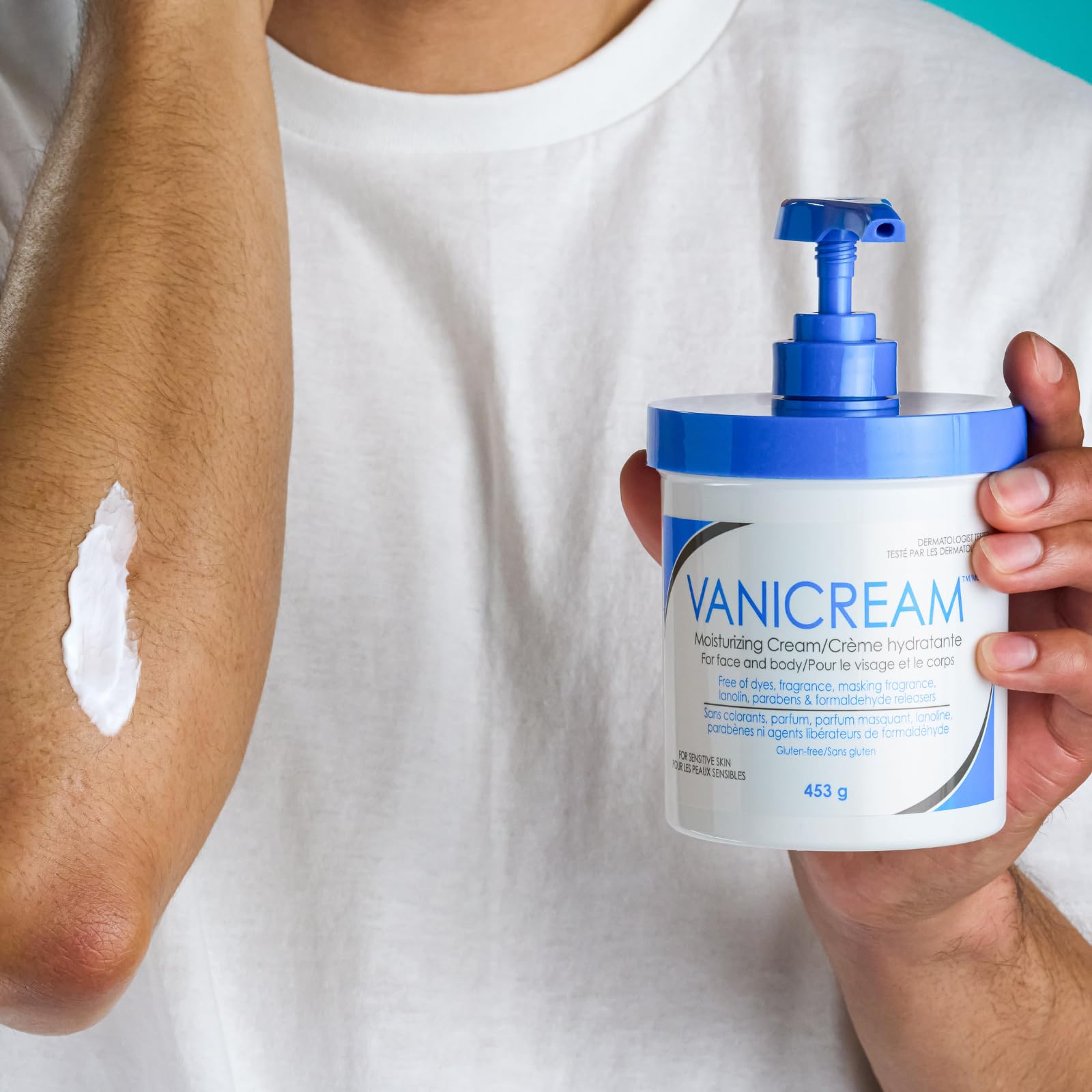 Vanicream Moisturizing Cream, 453 g – Long-Lasting Hydration for Dry, Sensitive, Irritated Skin, Face, Hands & Body, Non-Greasy, Kid-Friendly, Dermatologist Tested - Available at All In One Marketplace Canada