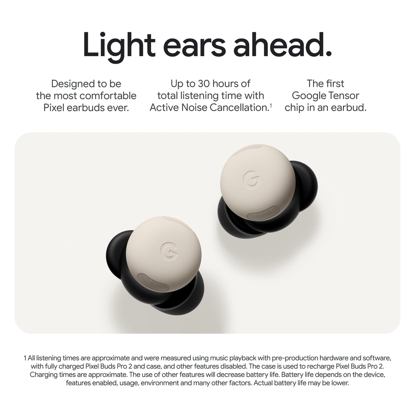 Google Pixel Buds Pro 2 - Noise Canceling Earbuds - Porcelain Google