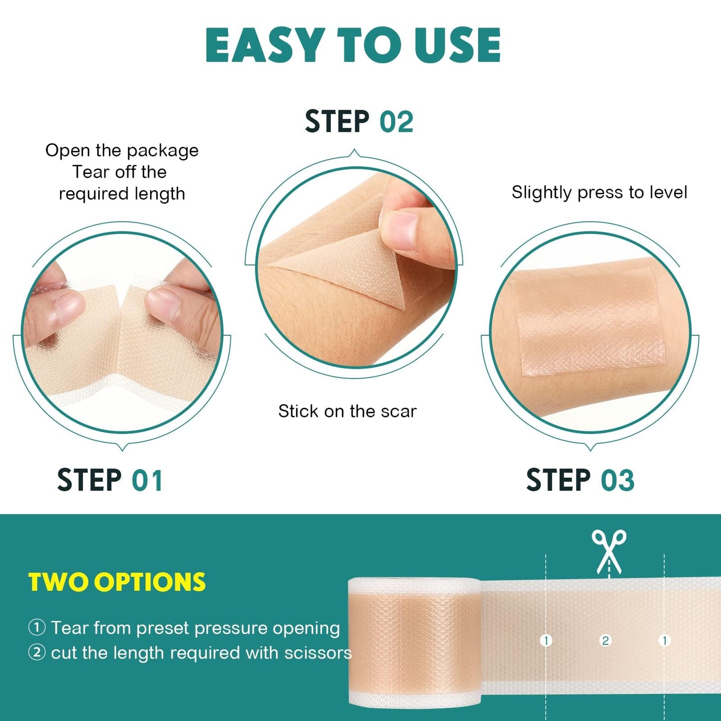 Pumkot Silicone Scar Sheets, Silicone Scar Tape(1.6” x 120” Roll-3M) - Available at All In One Marketplace Canada