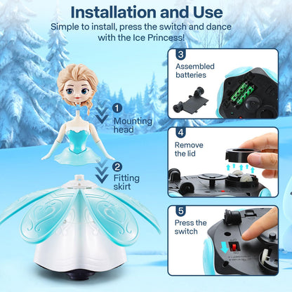 Toys for Girls 1-3,Dancing Princess Interactive Spin Robot Toys for Little Girls Age 3 with Colorful Flashing Lights & Music,Pretend Christmas Birthday Gift for Kid 1 2 3 4 Year Olds 🍁 All In One Marketplace Canada