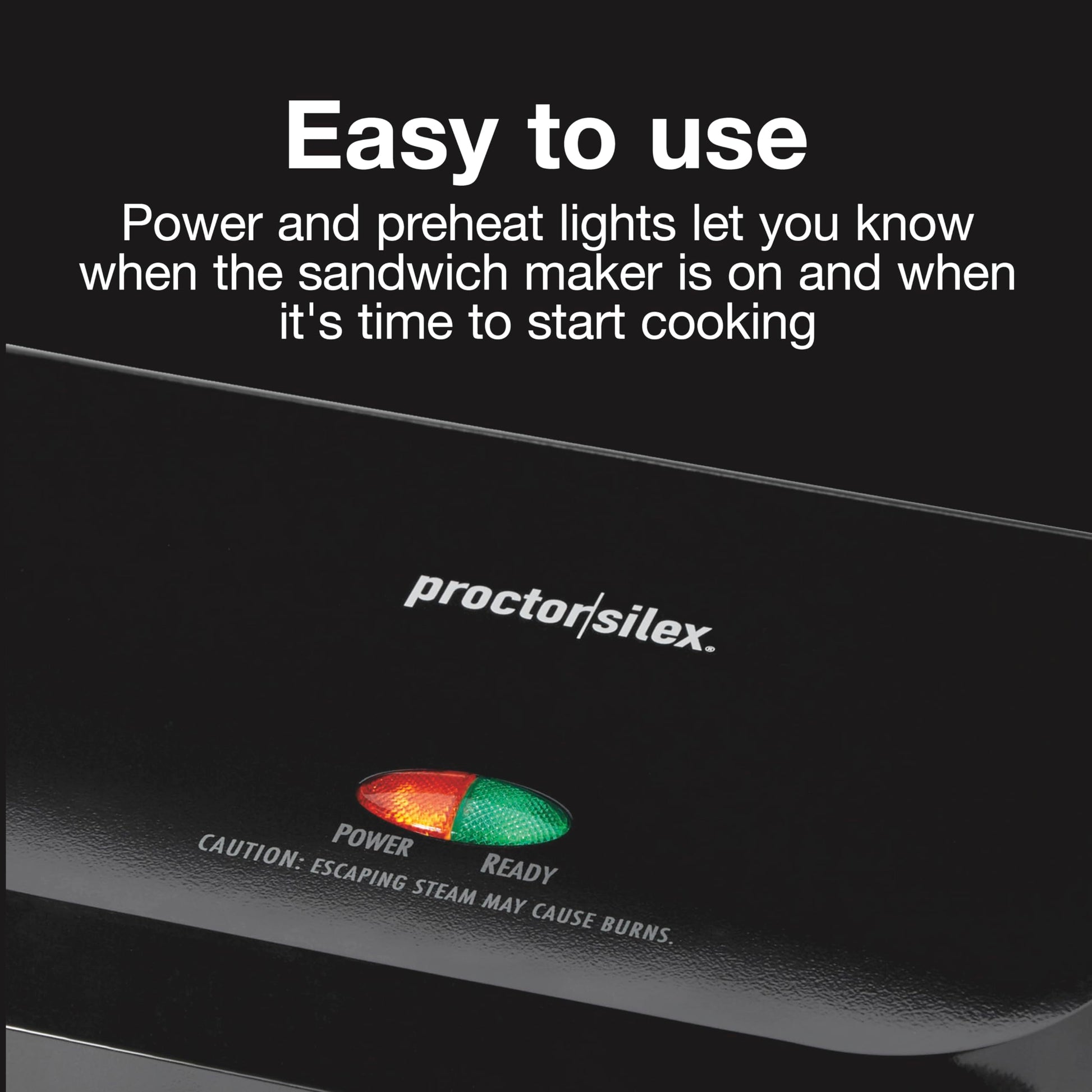 Proctor Silex 4 Serving Panini Press, Sandwich Maker and Compact Indoor Grill, Upright Storage, Easy Clean Nonstick Grids, Black (25440PS) - Available at All In One Marketplace Canada