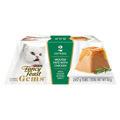 Fancy Feast Gems Wet Cat Food, Mousse Pâté with Chicken 57g (2 Pack x 8) Fancy Feast