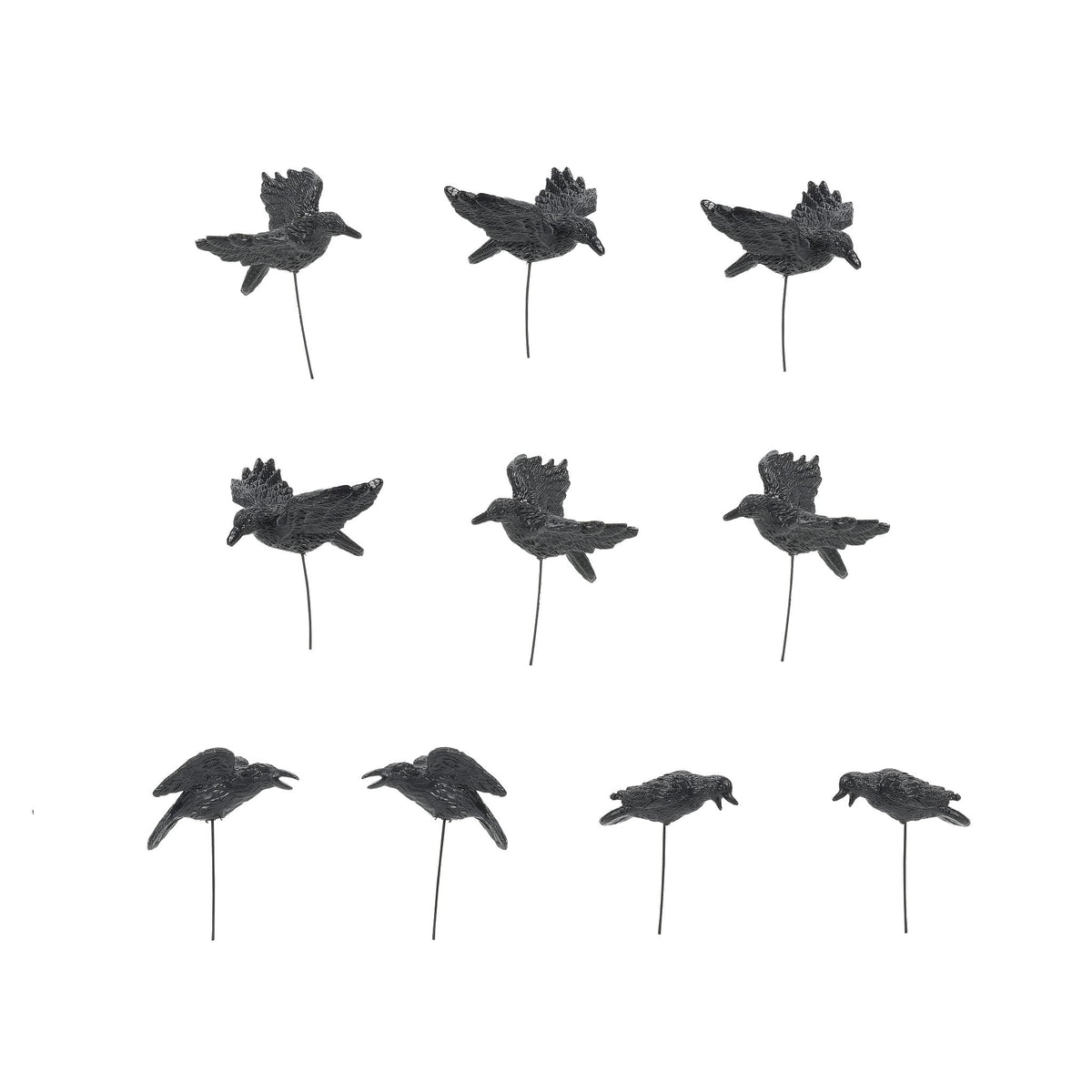 Department 56 Village Halloween Accessories Crows Figurine Set, 1.65 Inch, Black