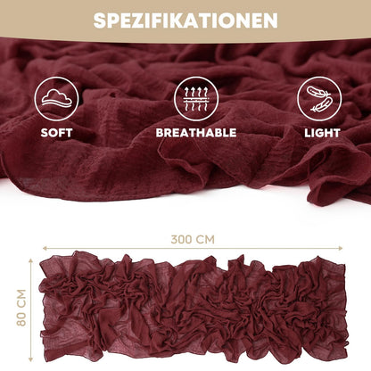 Artoid Mode Boho Cheesecloth Gauze Burgundy Wedding Table Runner, 300 cm Seasonal Fabric Kitchen Dining Holiday Table Decor for Home Party Indoor 🍁 All In One Marketplace Canada