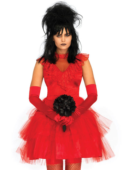 Leg Avenue Women's Beetle Bride 80s Halloween Costume, Red, Medium