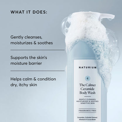 Naturium The Calmer Ceramide Body Wash, Fragrance-Free, Cleansing & Moisturising for Dry, Sensitive Skin, Dermatologist-Tested, Paraben & Cruelty-Free, 500 mL / 16.9 fl oz