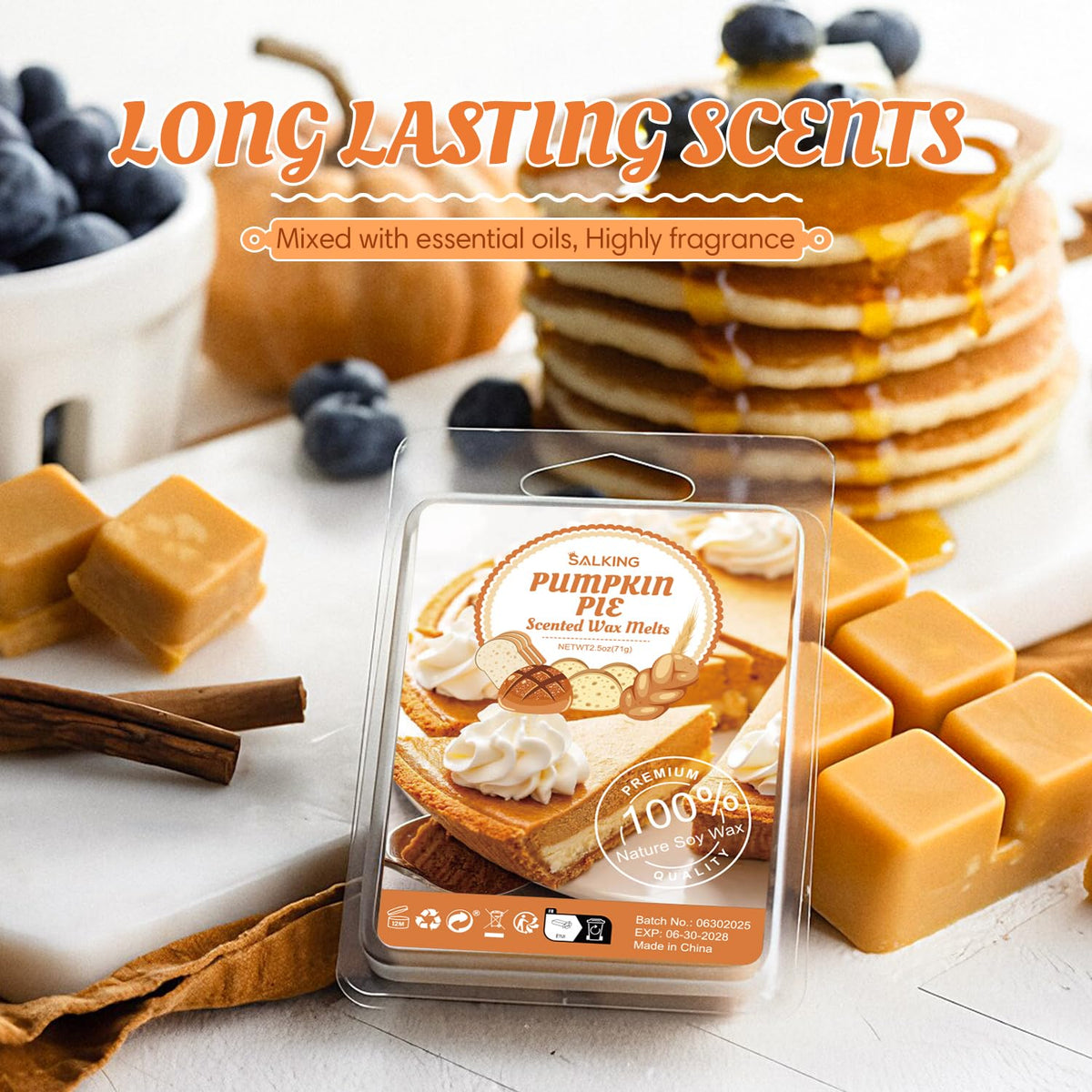 Bakery Scented Wax Melts, Soy Wax Melts, Strong Scented Wax Cubes Gift Set for Wax Warmer, Chocolate Cookie, Apple Bread, Vanilla Almond Biscuit, Donut, Pumpkin Pie, Coconut, Birthday Cake, Smores 🍁 All In One Marketplace Canada