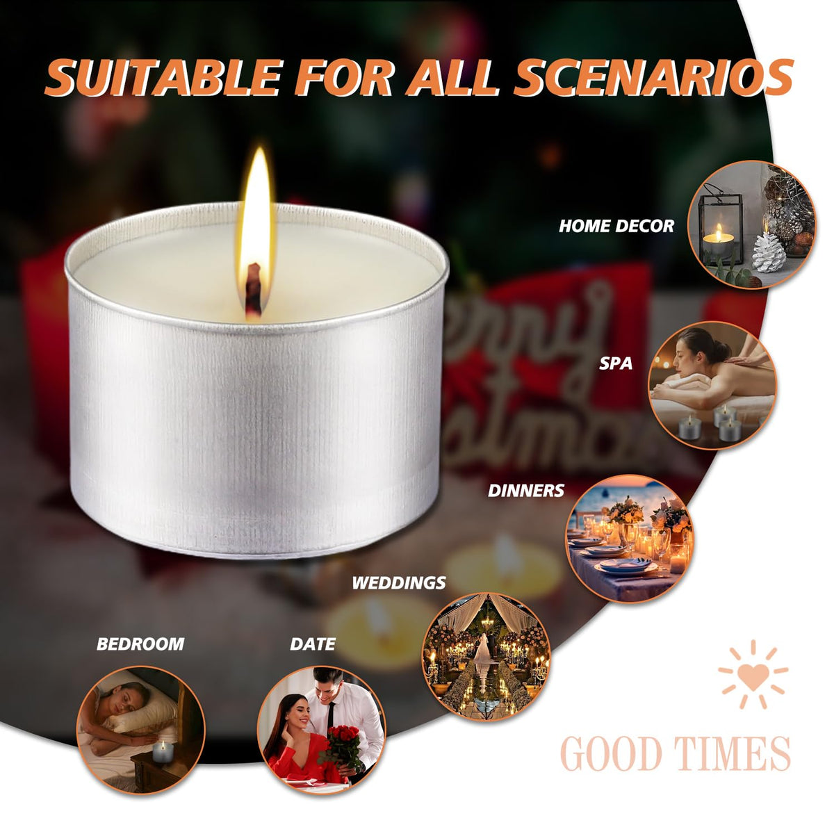 50-Pack Long-Lasting Tealight Candles (8 Hours Burn Time) – Unscented, Smokeless, Dripless White Votive Candles for Shabbat, Weddings, Christmas, Home Decor & Religious Ceremonies 🍁 All In One Marketplace Canada