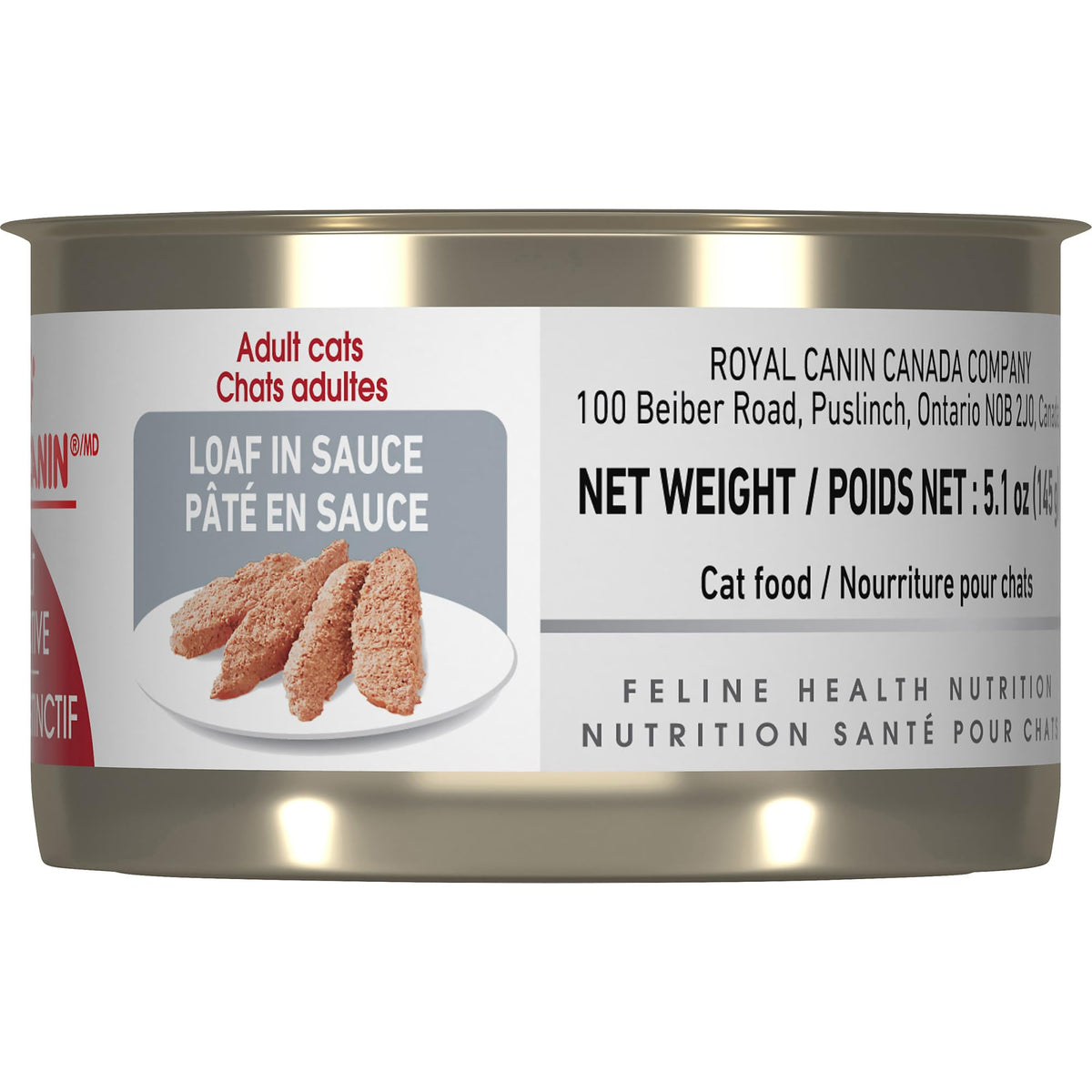 Royal Canin Feline Health Nutrition Adult Instinctive Loaf in Sauce Canned Cat Food, 5.1 oz can (24-Count)
