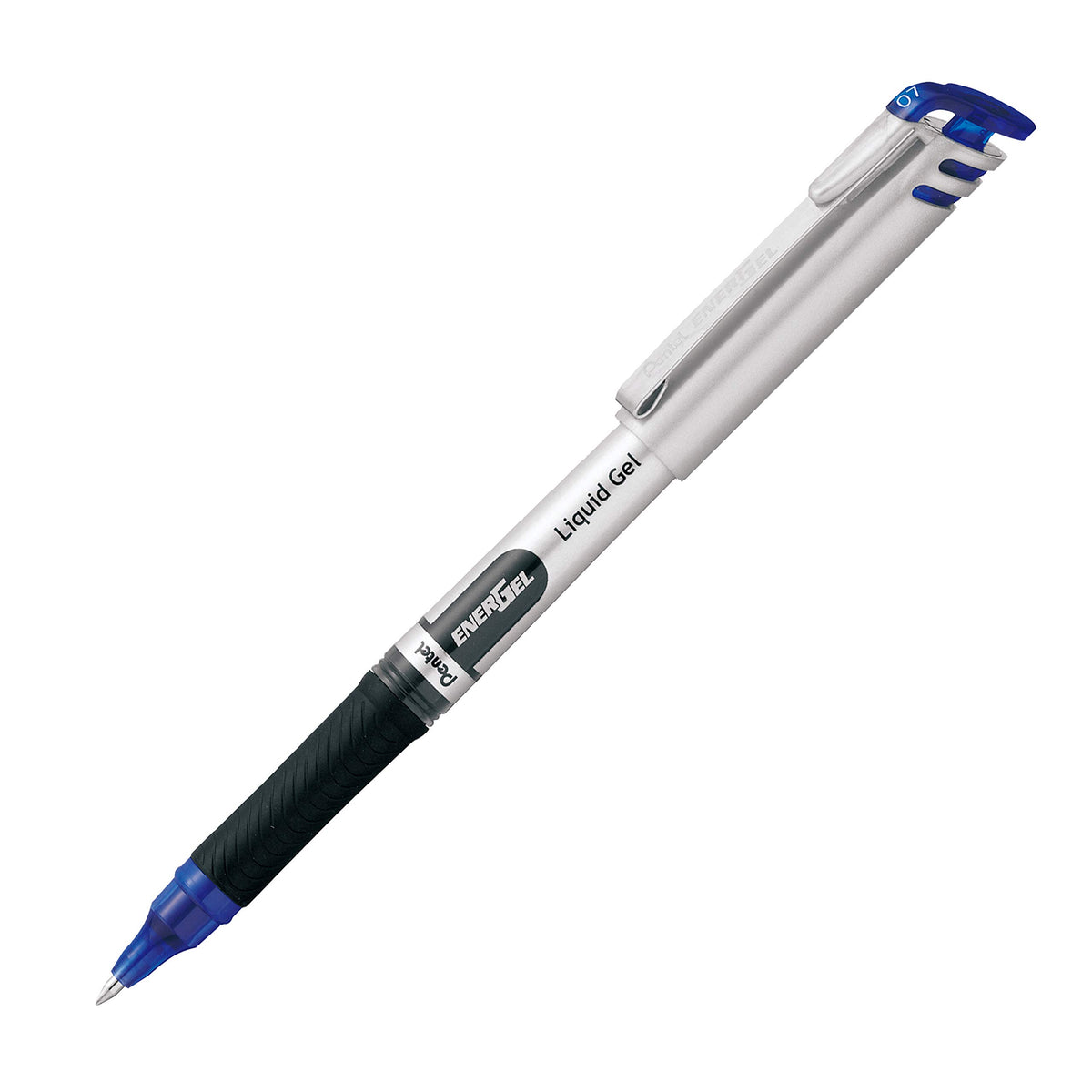 Pentel EnerGel Gel Pen with Cap 0.7mm, Blue Ink, 12PK