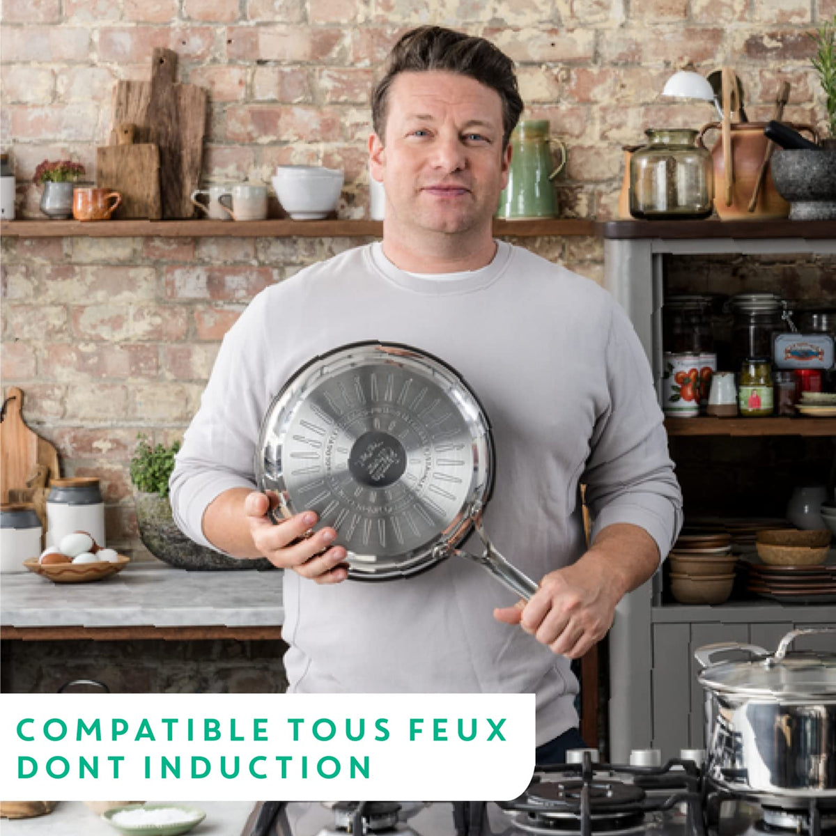Jamie Oliver by Tefal Cooks Direct Stainless Steel 20cm/8inch Frying pan