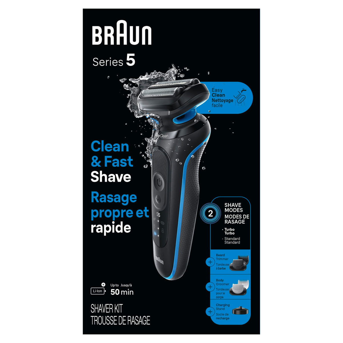 Braun Electric Razor for Men Series 5, Beard Shaver, Electric Shaver with Body Groomer S5 5150cs