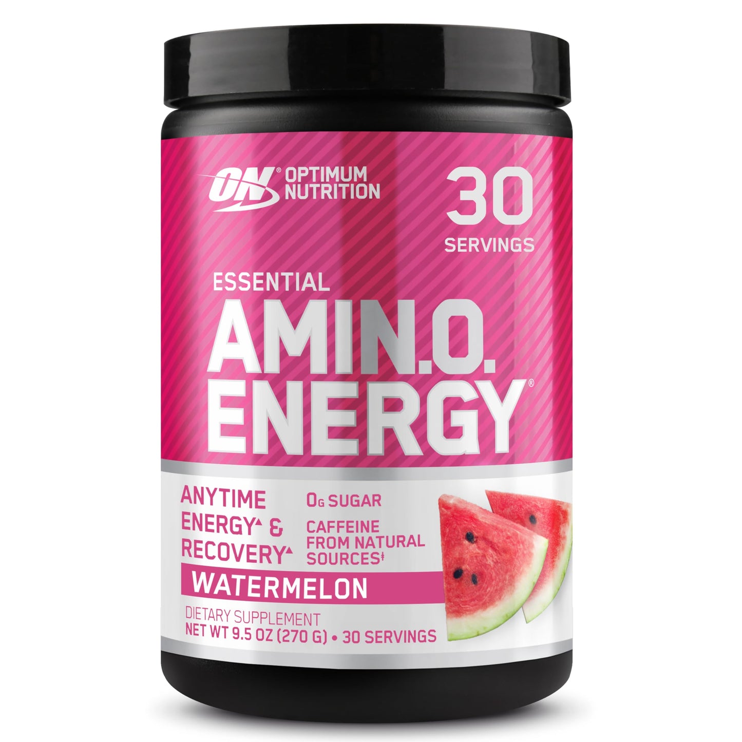 Optimum Nutrition Amino Energy Powder: Pre- workout & Anytime energy with Green tea, Green coffee extract + BCAA's - Watermelon: 30 servings [270g] (packaging may vary) - Available at All In One Marketplace Canada