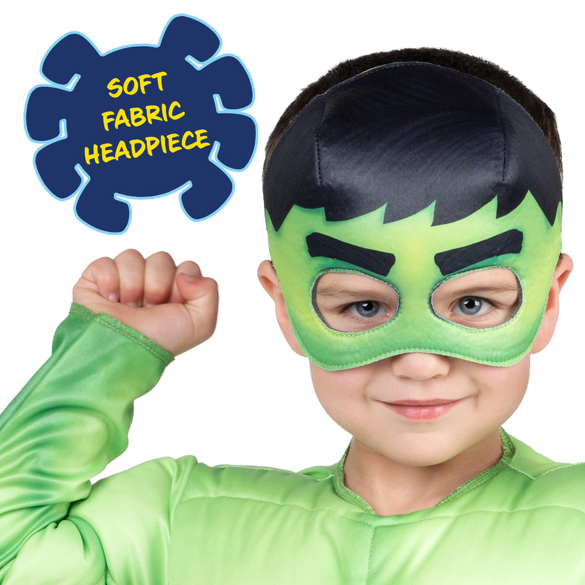 Déguisement d'Halloween officiel Hulk pour tout-petit Marvel - Combinaison rembourrée de qualité supérieure et masque en tissu (3T-4T)