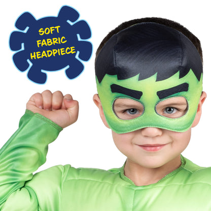 Déguisement d'Halloween officiel Hulk pour tout-petit Marvel - Combinaison rembourrée de qualité supérieure et masque en tissu (3T-4T)