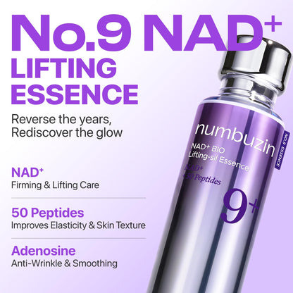 Numbuzin No.9 NAD Bio Lifting Essence, 50ml, Anti-Aging Facial Serum with Peptide Complex - Available at All In One Marketplace Canada