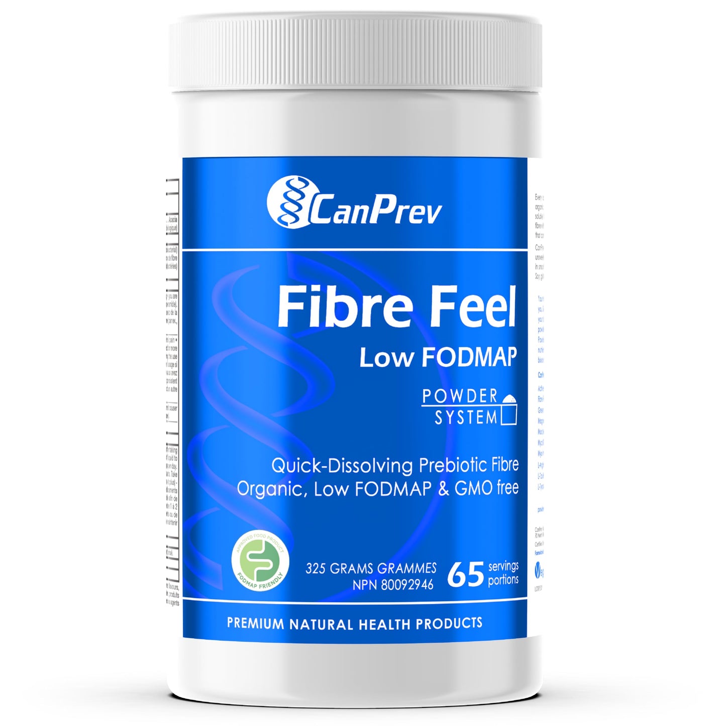 CanPrev Organic Fibre Feel Powder 325g, 65 Servings, Unflavoured & Easy to Mix, Promotes Digestive Wellness & Regularity, Quick-Dissolving & Gentle, Natural Ingredients, Perfect for Smoothies & Shakes - Available at All In One Marketplace Canada