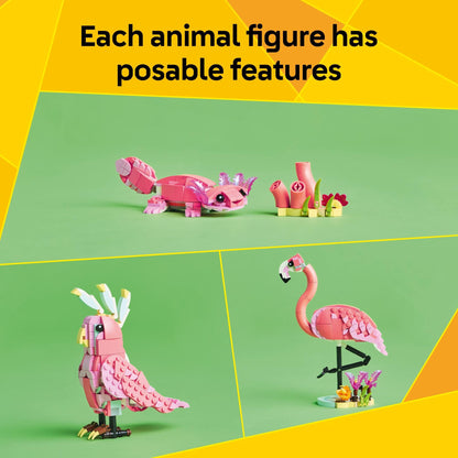 LEGO Creator 3 in 1 Wild Animals: Pink Flamingo Animal Building Toy - Building Toy with 3 Building Options, Pink Flamingo, Cockatoo, or Axolotl - Learning Toy for Kids, Ages 8+- 31170 🍁 All In One Marketplace Canada