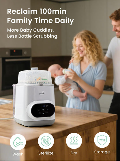 Grownsy EaseClean Bottle Washer Pro | All-in-One Bottle Washer and Sterilizer and Dryer | Baby Bottle Washer for Bottles, Pump Parts & Baby Essentials | Replaces Hand Washing - Available at All In One Marketplace Canada
