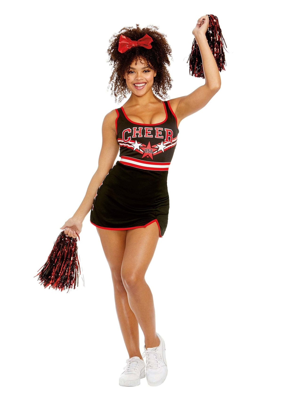 Costume de pom-pom girl pour adulte Dreamgirl, déguisement d'Halloween pour femme Cheer Team USA, taille Small