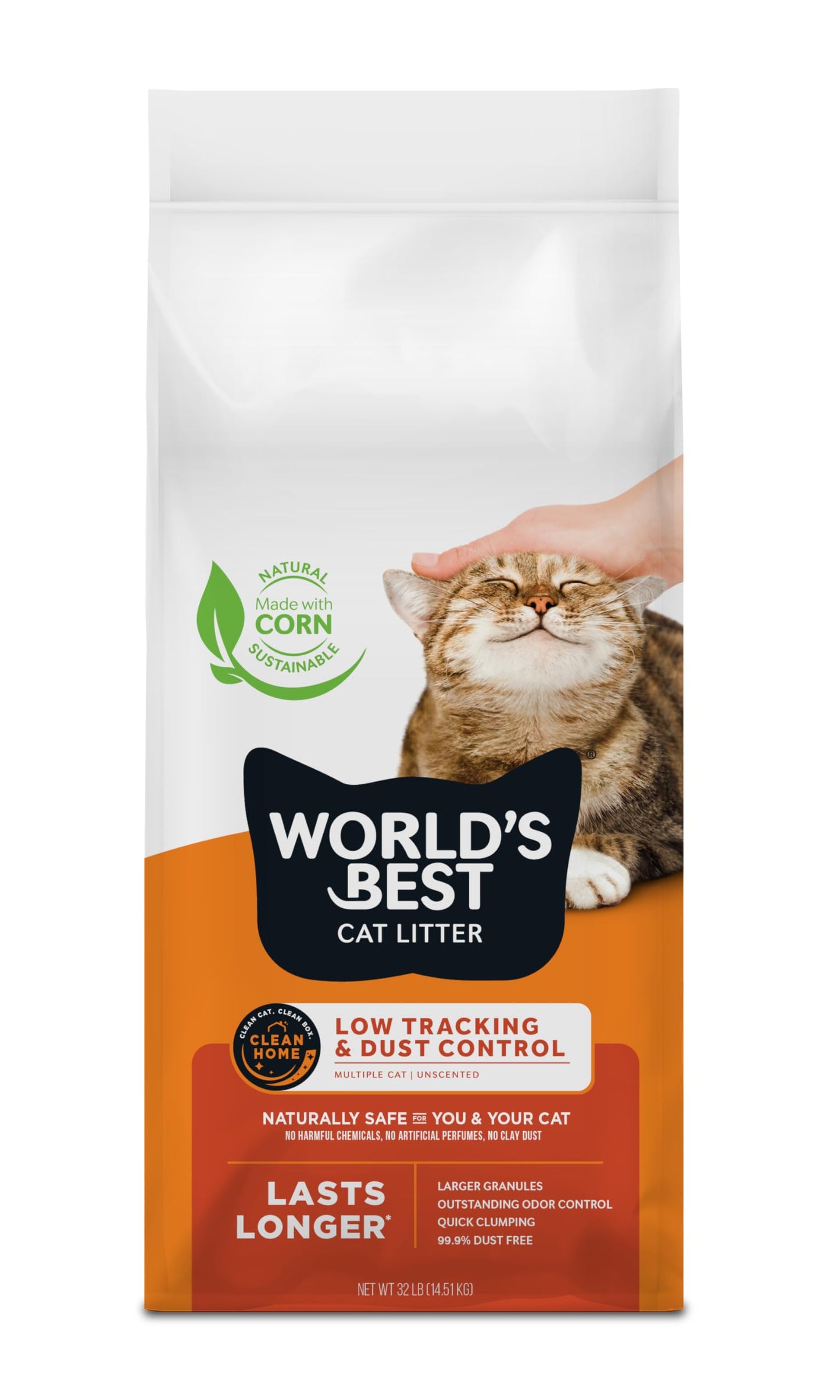 WORLD'S BEST CAT LITTER Low Tracking & Dust Control Multiple Cat Unscented 32-Pounds 🍁 All In One Marketplace Canada