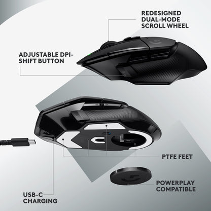 Logitech G502 X Lightspeed Wireless Gaming Mouse - Black