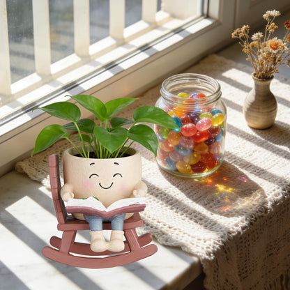 Rocking Chair Smiley Face Planter with Drainage Hole(1pcs TYPE7) 🍁 All In One Marketplace Canada