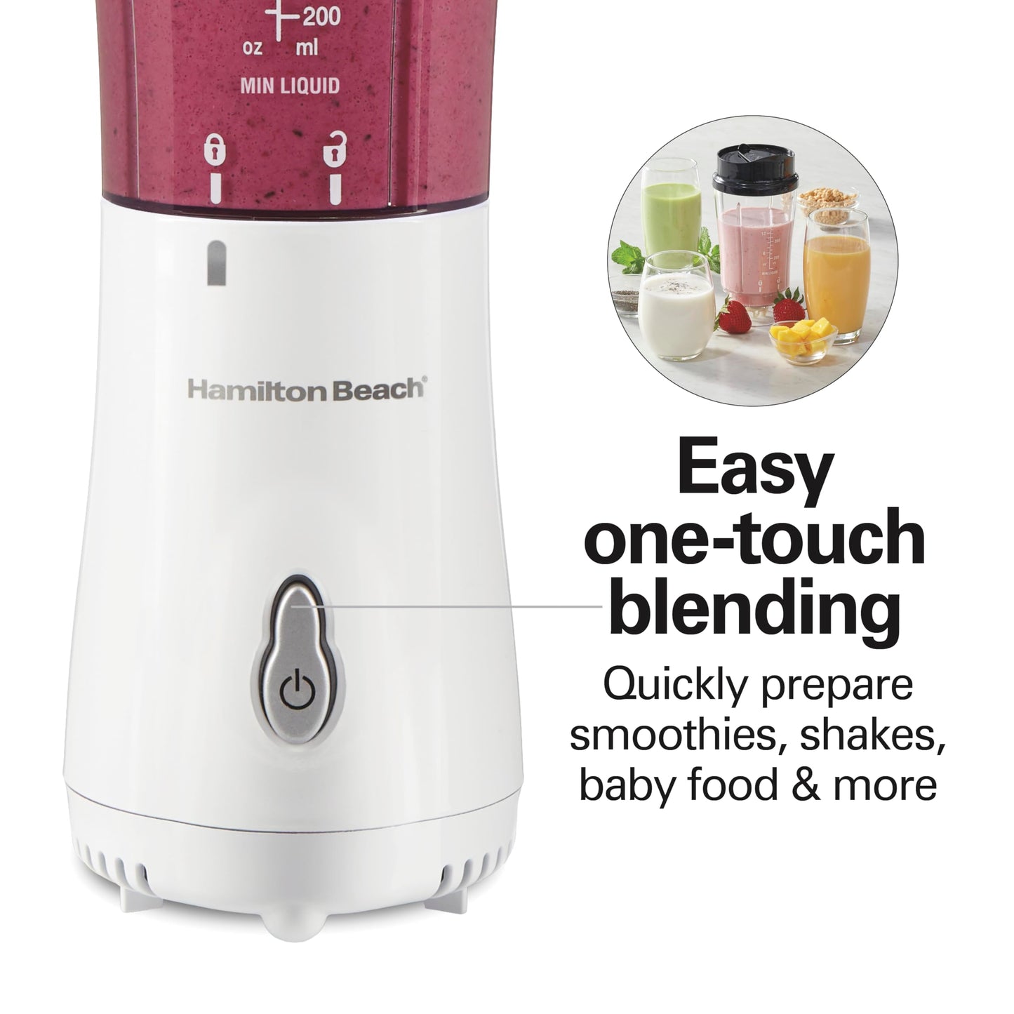 Hamilton Beach 51101V Personal Blender with Travel Lid, White 🍁 All In One Marketplace Canada