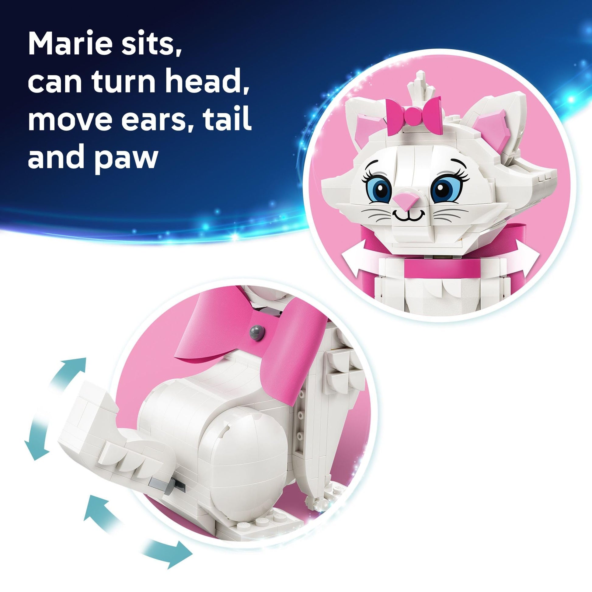LEGO Disney The Aristocats Adorable Marie Toy Building Set - Bedroom or Desk Decor for Girls & Boys, Ages 7+ - Disney Gifts for Kids & Fans - 43286 LEGO