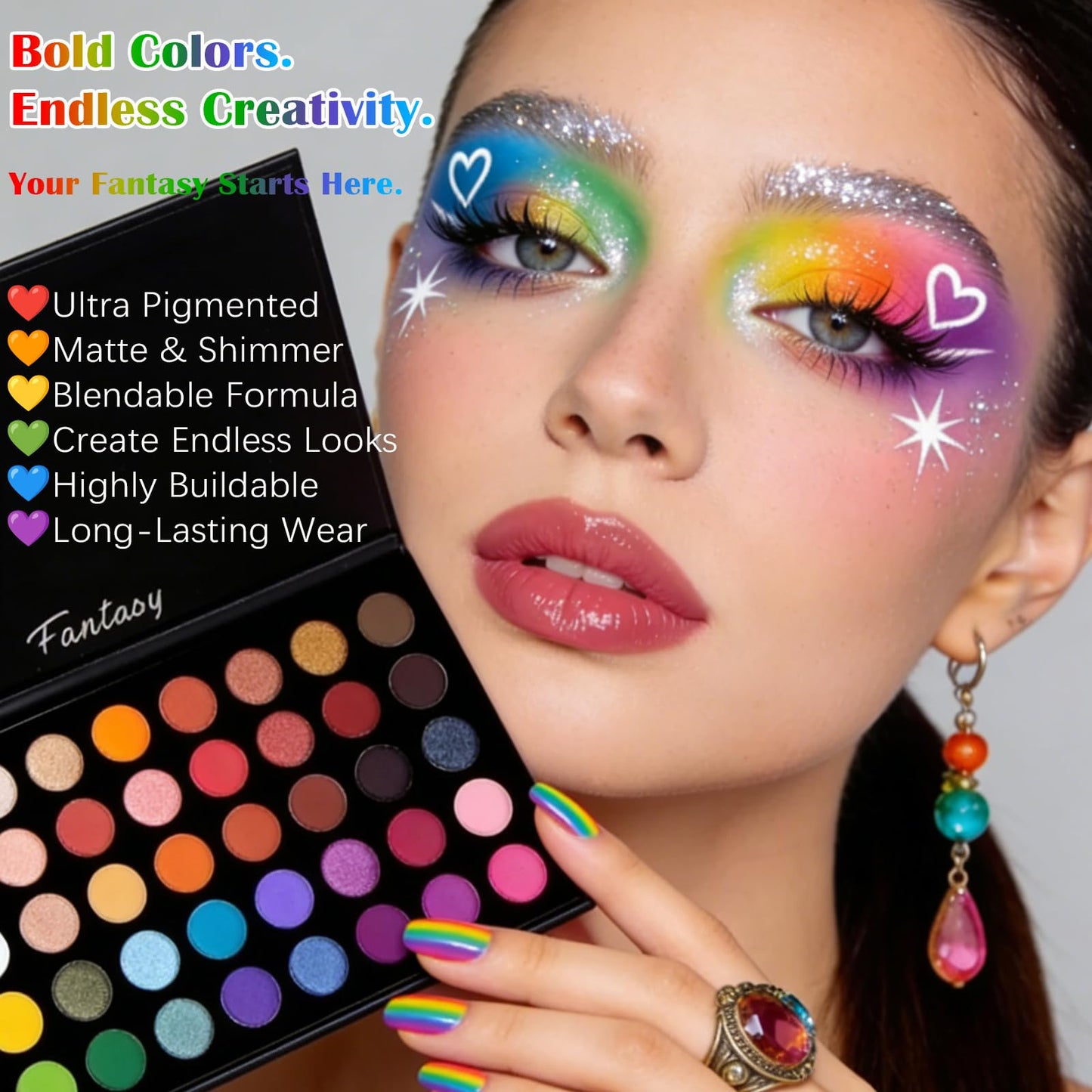 UCANBE Highly Pigmented Eye Makeup Palette, Matte Shimmer Metallic Eyeshadow Pallet Long Lasting Blendable Natural Colors Make Up Eye Shadows Cosmetics Gift Kit - Available at All In One Marketplace Canada