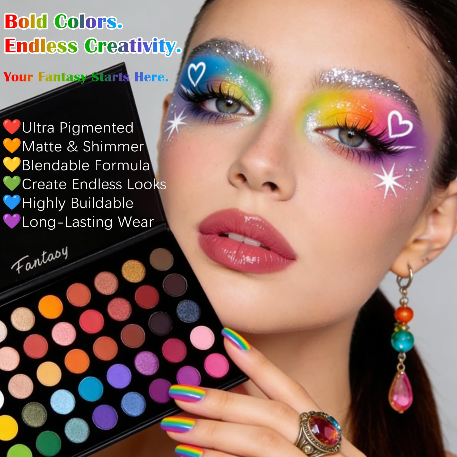 UCANBE Highly Pigmented Eye Makeup Palette, Matte Shimmer Metallic Eyeshadow Pallet Long Lasting Blendable Natural Colors Make Up Eye Shadows Cosmetics Gift Kit - Available at All In One Marketplace Canada