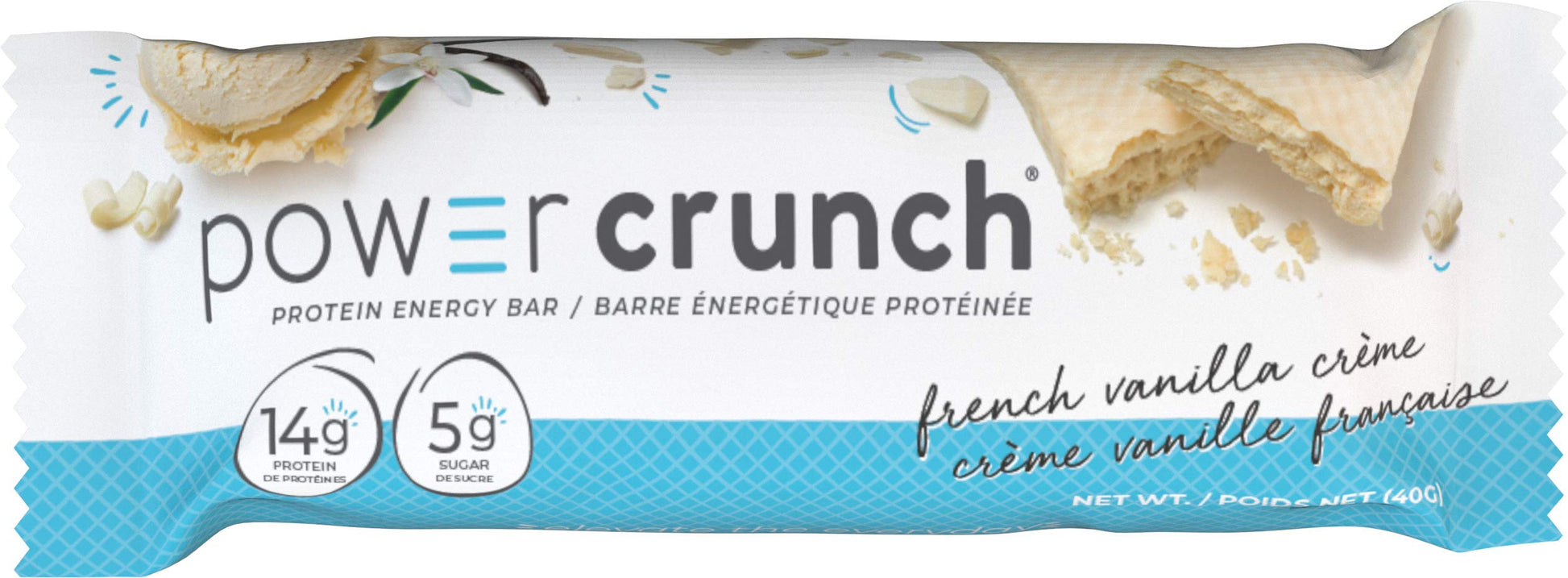 Power Crunch Protein Bars French Vanilla Crème 12 Count – High Protein Wafer Bar, 13g Protein, Low Sugar, Cream-Filled Snack Bar Power Crunch