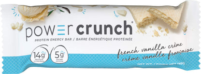Power Crunch Protein Bars French Vanilla Crème 12 Count – High Protein Wafer Bar, 13g Protein, Low Sugar, Cream-Filled Snack Bar Power Crunch