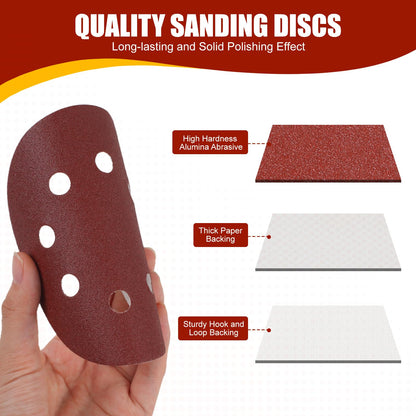 YNZDRWA 70 PCS 5 Inch Sanding Discs, 40 80 120 180 240 320 400 600 800 Grit Hook and Loop Sandpaper for Random Orbital Sander - Available at All In One Marketplace Canada