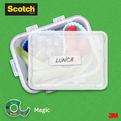 Scotch Magic Tape, 3 Dispensered Rolls, Numerous Applications, Invisible, Clear Tape Engineered for Repairing, 19mm Wide x 40m, 3 Rolls with Dispensers