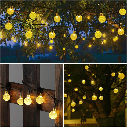 Toodour Solar String Lights Outdoor, 56ft 100 LED Globe String Lights, Waterproof Crystall Ball Lights Solar Patio Lights with 8 Modes for Garden Lawn Gazebo Yard, Outdoor Decorations - Warm White